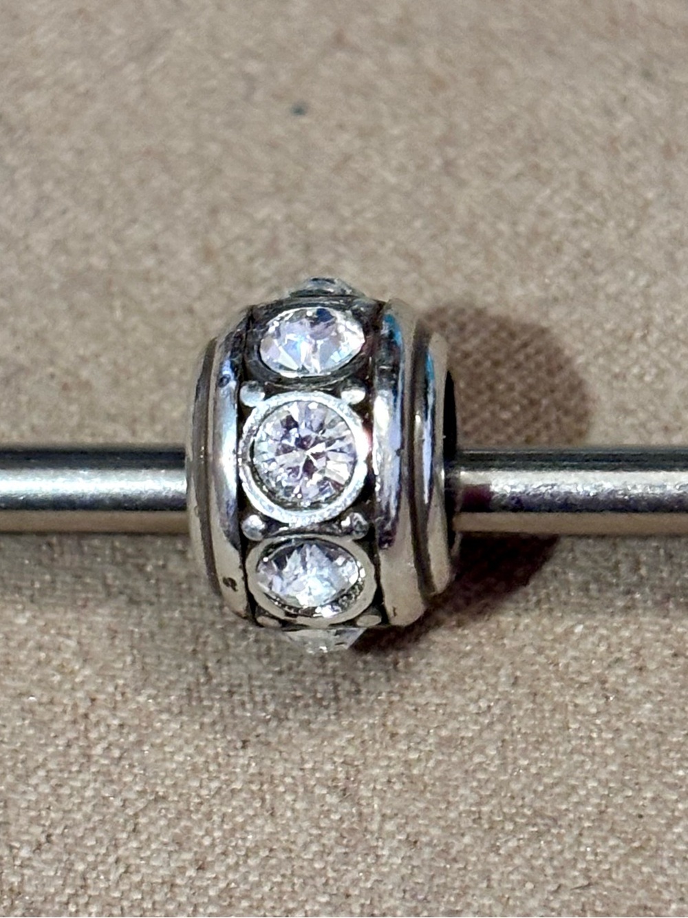 🆕Listing! 🆕 Brighton Glam Spacer bead Silver with clear round crystals Retired